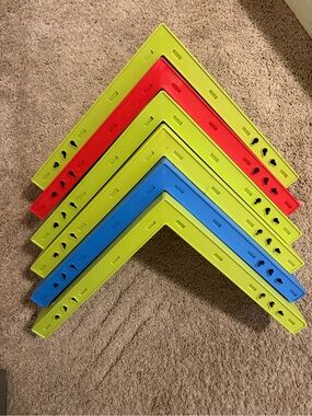 IKEA Set of 6 Vintage Mammut Wall Shelves in Lime, Blue, Red